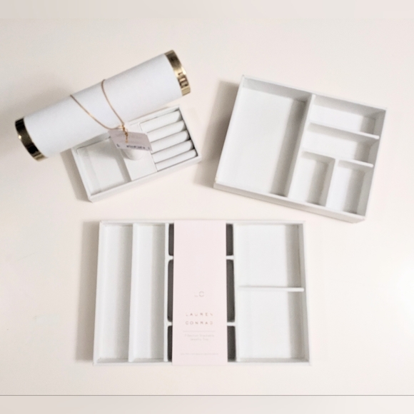 LC LAUREN CONRAD, Beautiful 3 Piece Jewelry Trays and Bar,in a Neutral Color. - Picture 2 of 8